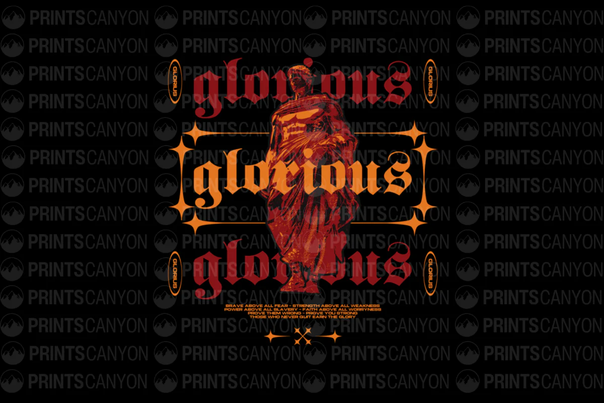 Glorious Strength T-Shirt Design Inspirational Art for Motivational Apparel