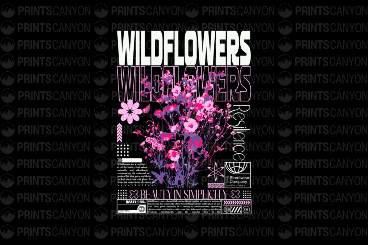 Wildflowers Resilience T-Shirt Design Beauty in Simplicity Printable Art File