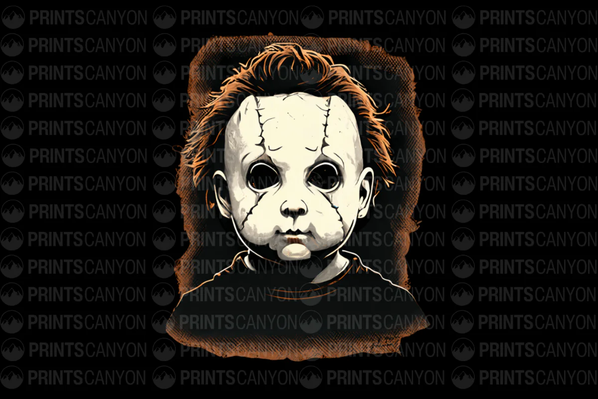 Creepy Doll Face T-Shirt Design for Halloween and Horror Fans