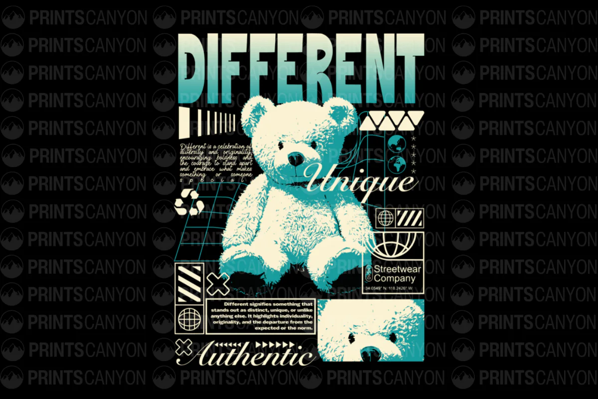 Different Unique Authentic Teddy Bear T-Shirt Design for Streetwear Fashion