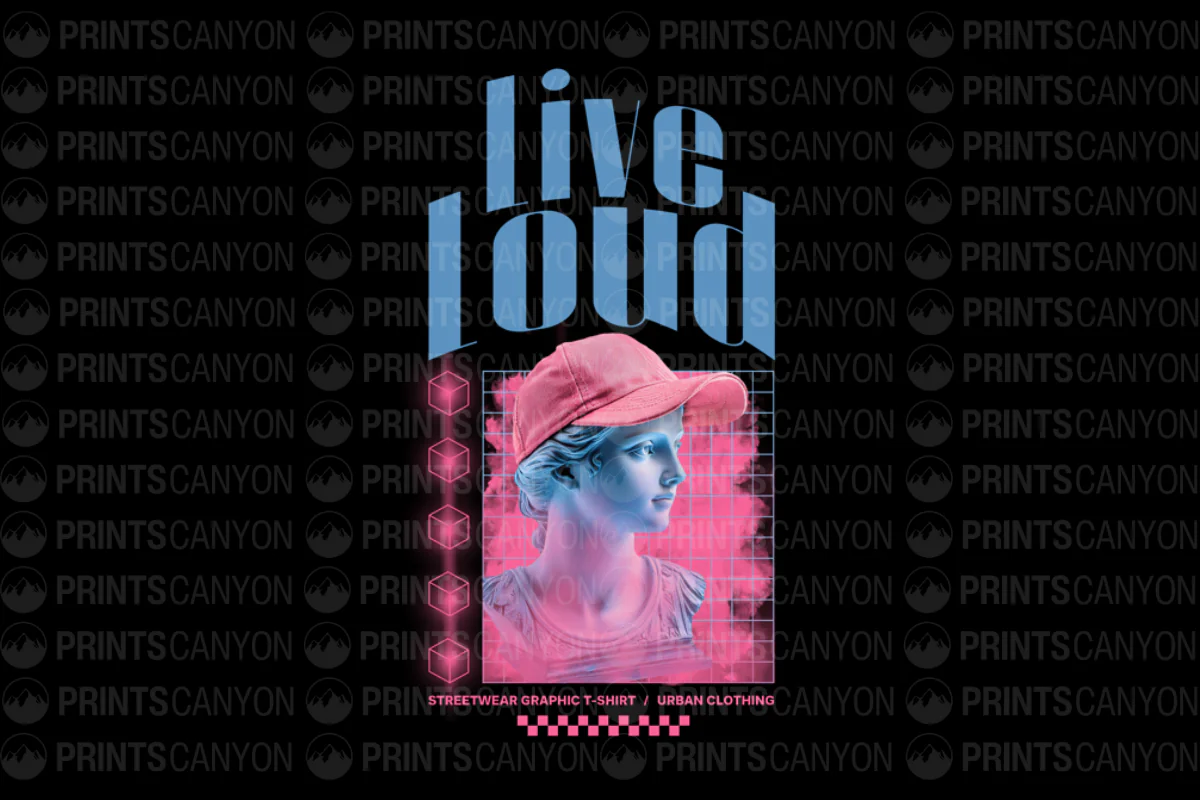 Live Loud Urban Graphic Tee Design for Trendy Style
