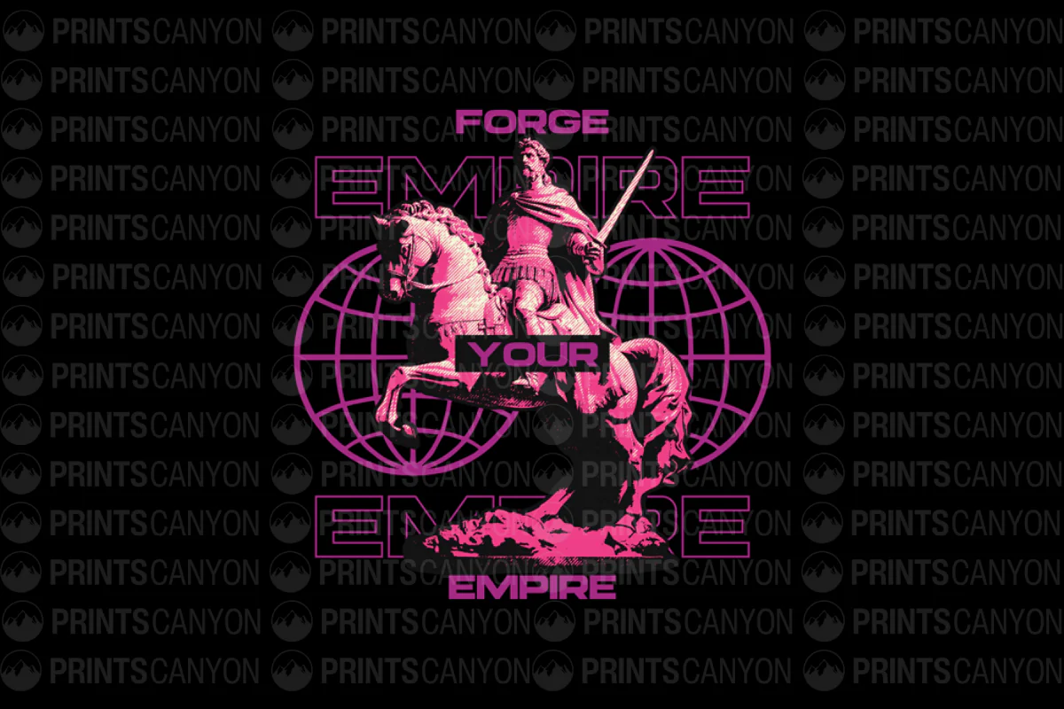 Forge Your Empire T-Shirt Design with Bold Graphic Style