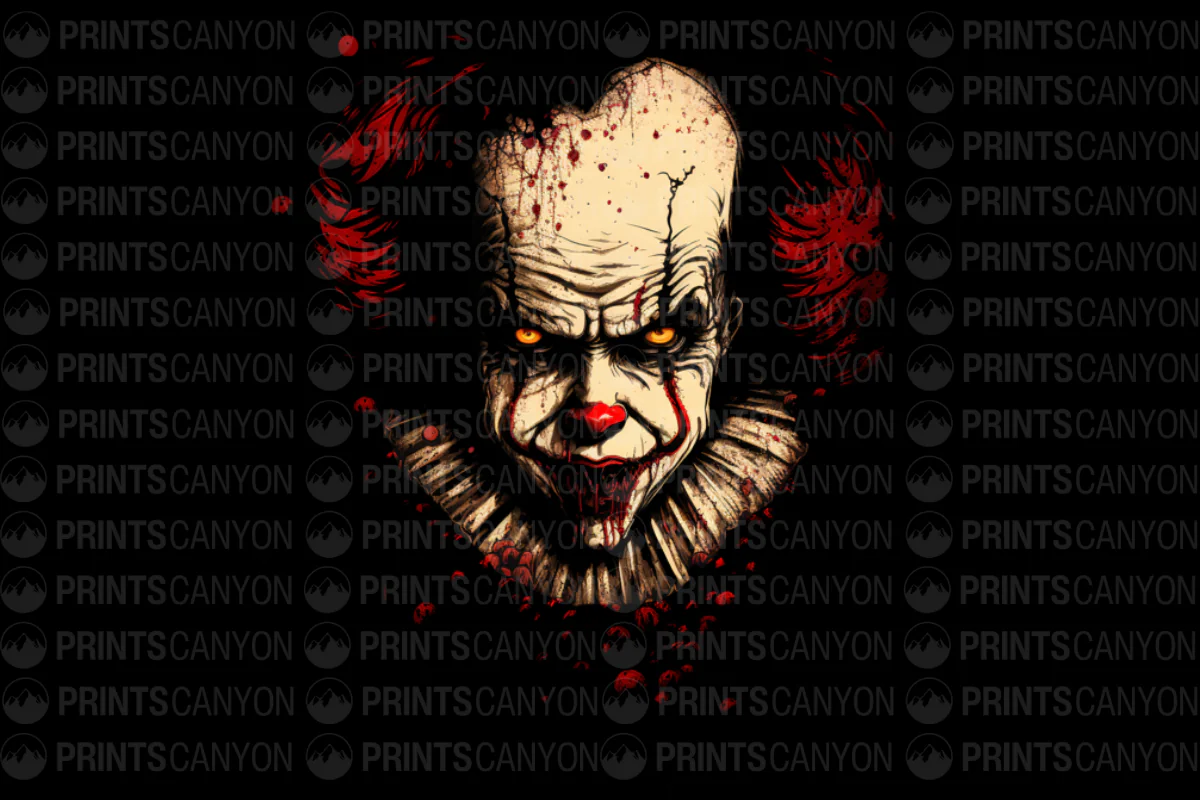 Creepy Clown Horror T-Shirt Design for Halloween or Scary Costume Events