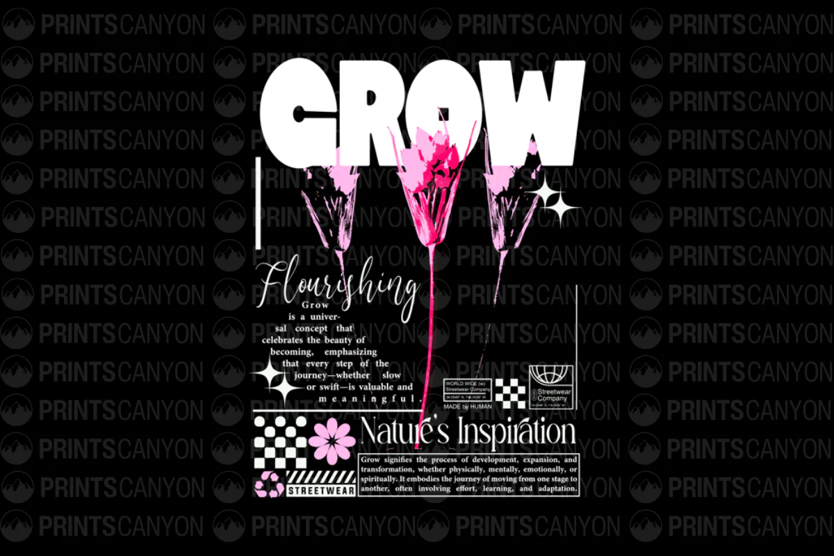 Grow Flourishing Nature's Inspiration T-Shirt Design for Embracing Growth and Transformation