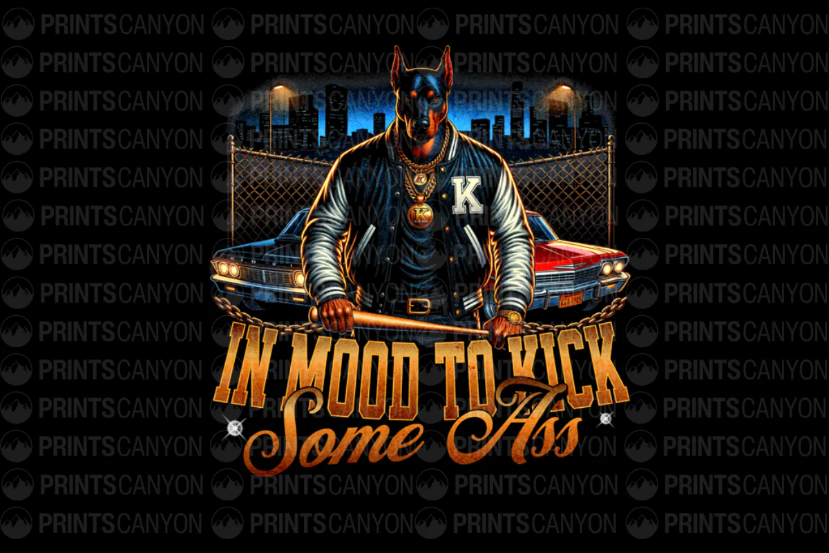 In Mood to Kick Some Ass Dog T-Shirt Design