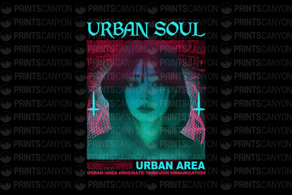 Urban Soul T-Shirt Design with Edgy Aesthetic and Colorful Graphics