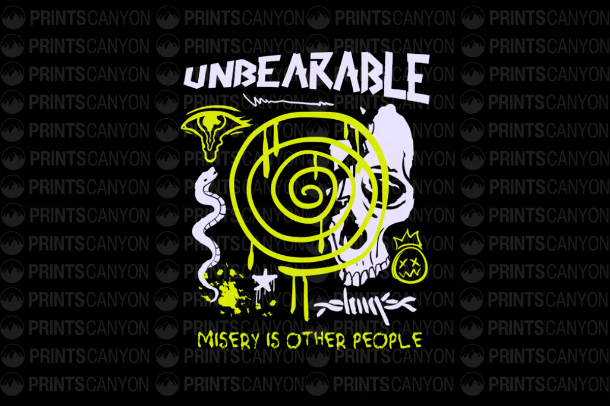 Unbearable Misery T-Shirt Design - Unique Graphic Tee for Bold Statements