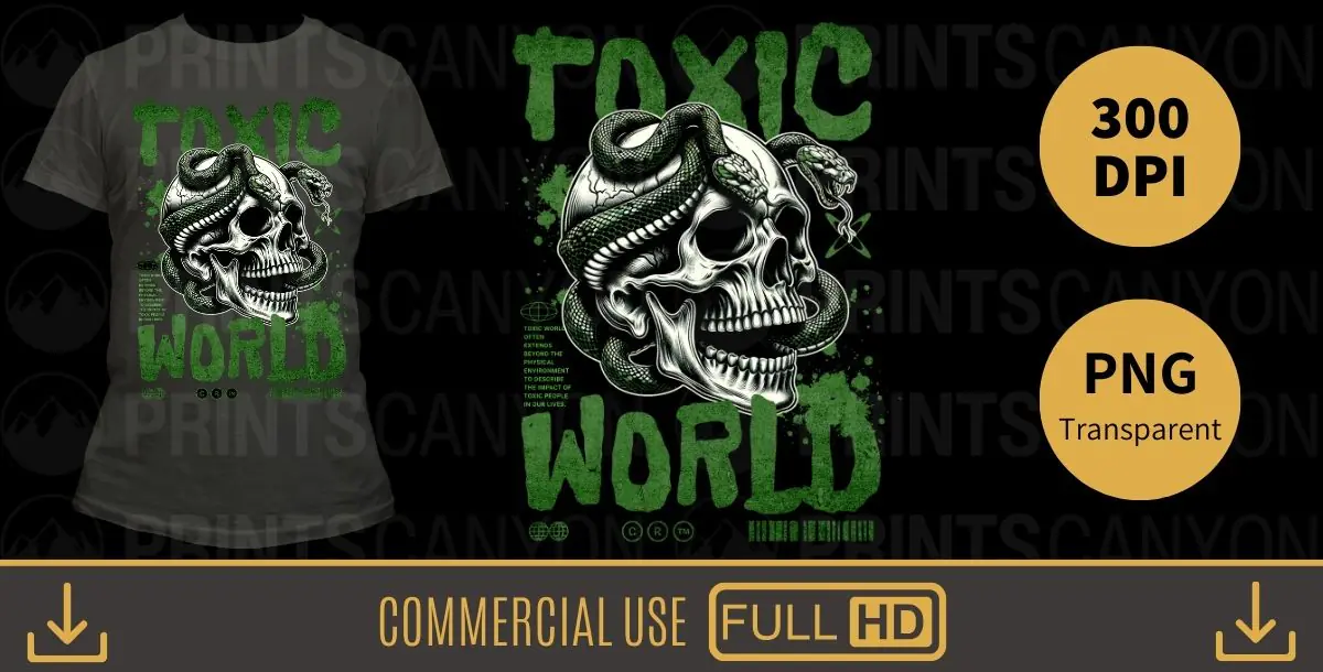 Toxic World – Snake & Skull Dark Aesthetic