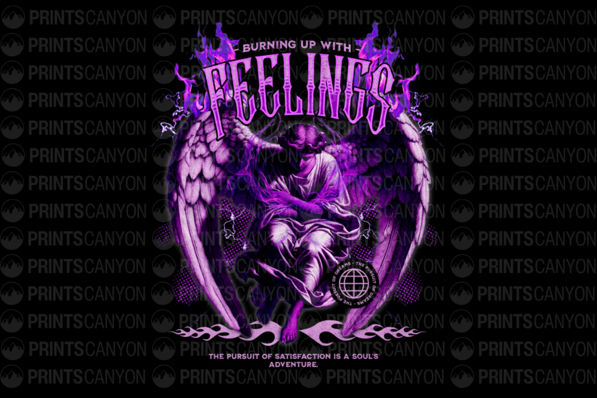 Burning Up with Feelings T-Shirt Design for Emotional Expression and Adventure