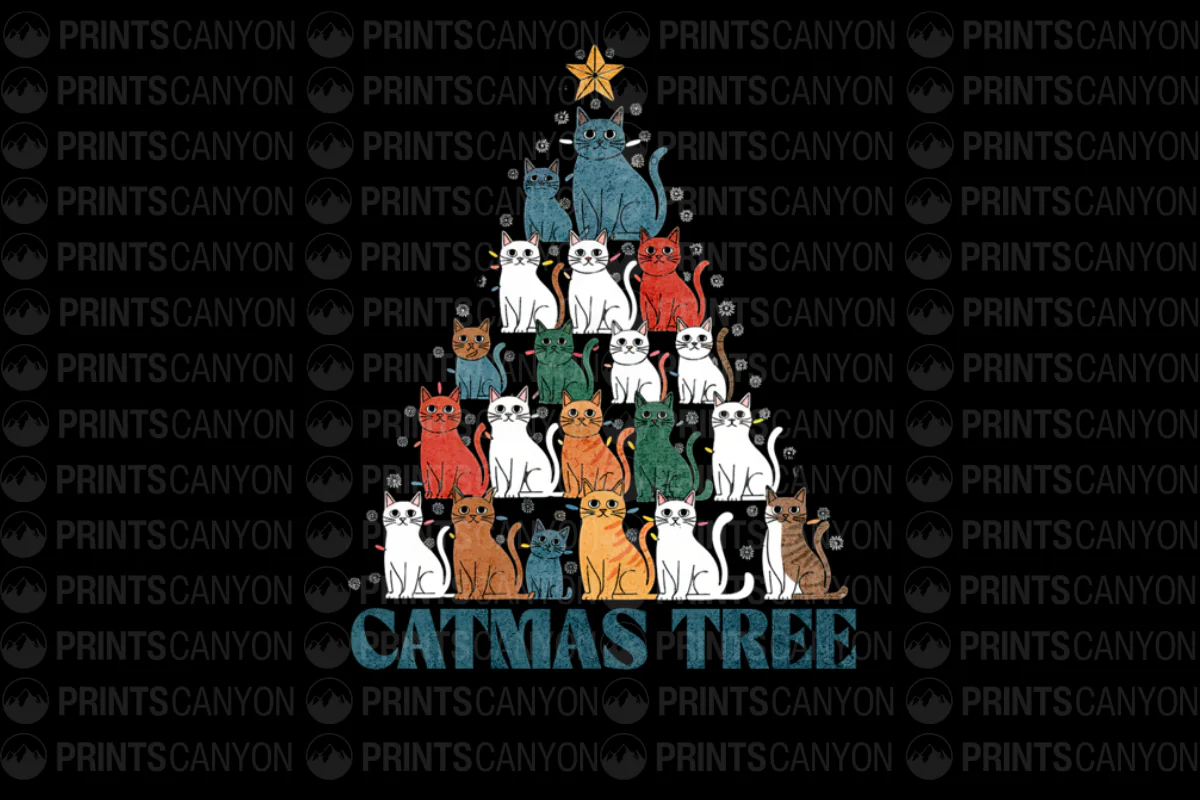 Catmas Tree T-Shirt Design for Cat Lovers Holiday Apparel