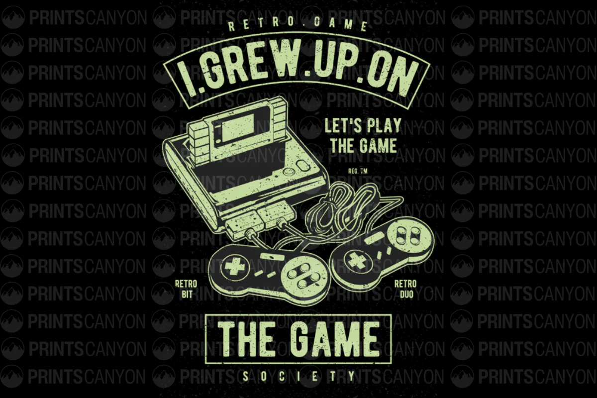 Retro Gaming T-Shirt Design I Grew Up On Let's Play The Game 90s Nostalgia Vintage Style