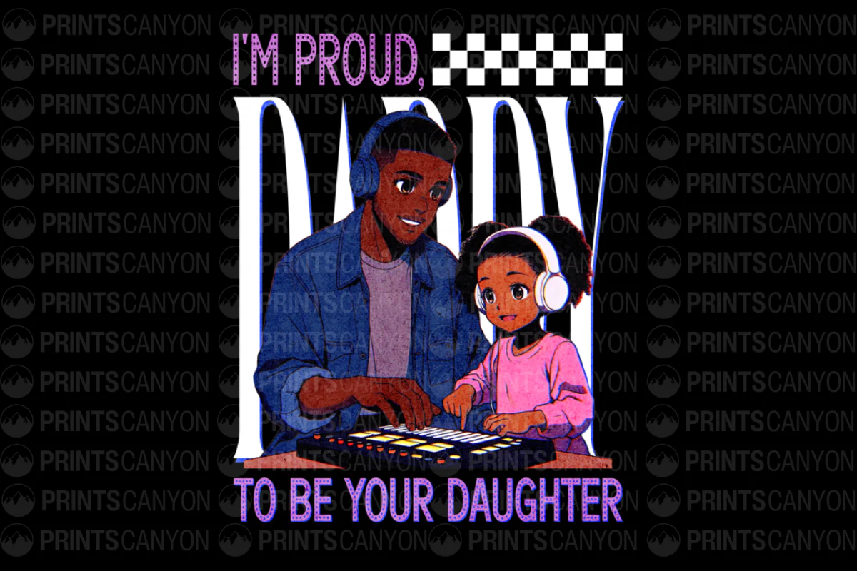 Proud Daddy and Daughter T-Shirt Design Celebrating Their Bond