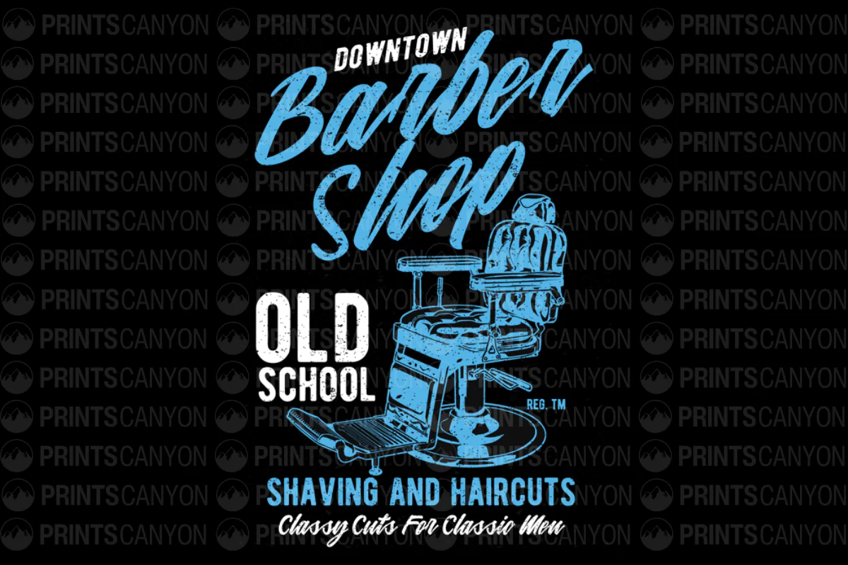 Old School Barber Shop T-Shirt Design for Classic Men