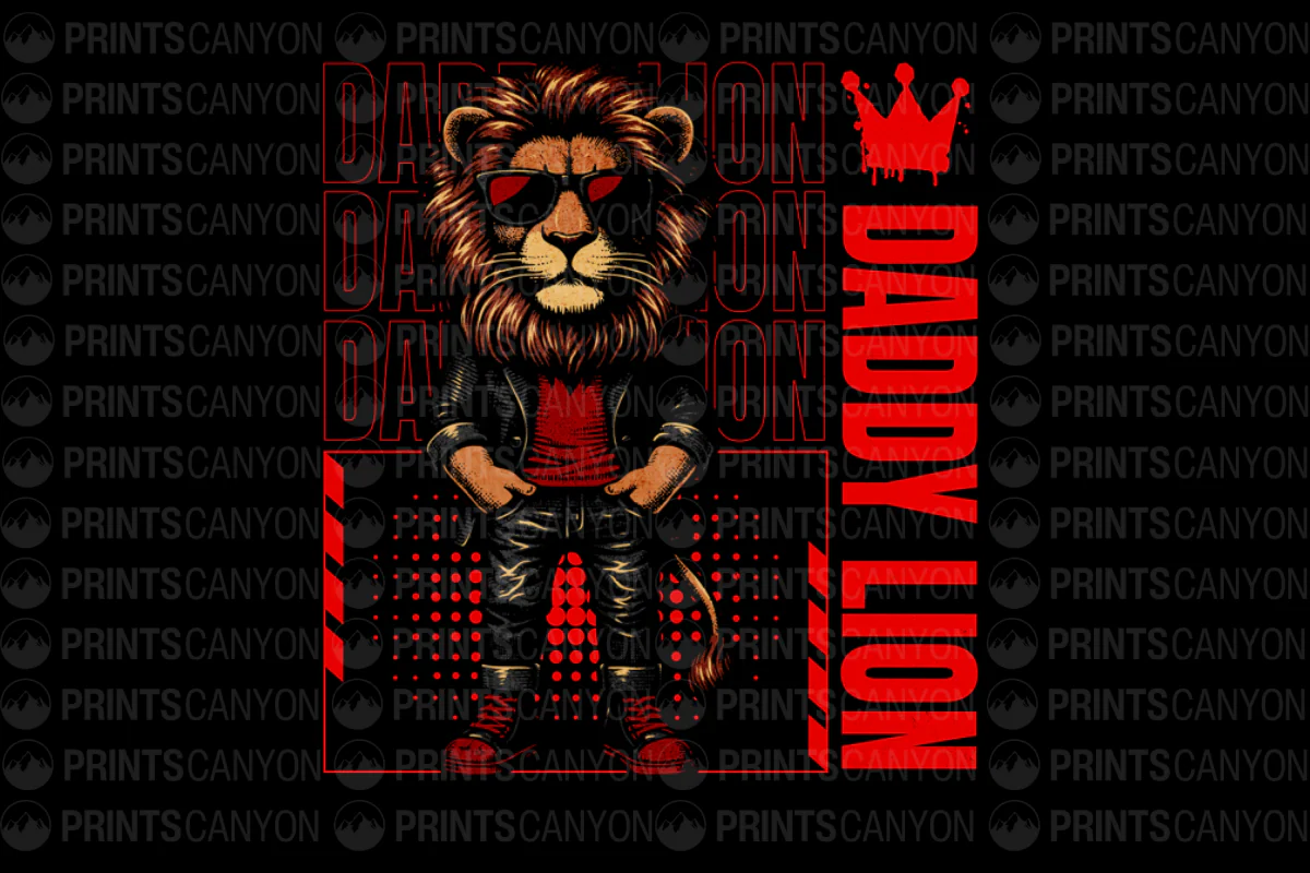 Cool Daddy Lion T-Shirt Design - Trendy and Stylish Graphic for Dads