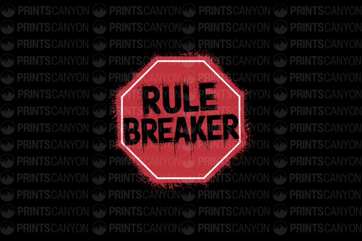 Rule Breaker T-Shirt Design Graphic for Bold and Rebellious Statement
