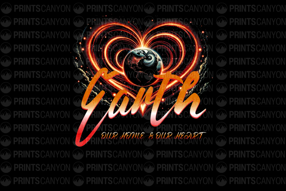 Earth Our Home & Our Heart T-Shirt Design Printable Digital File