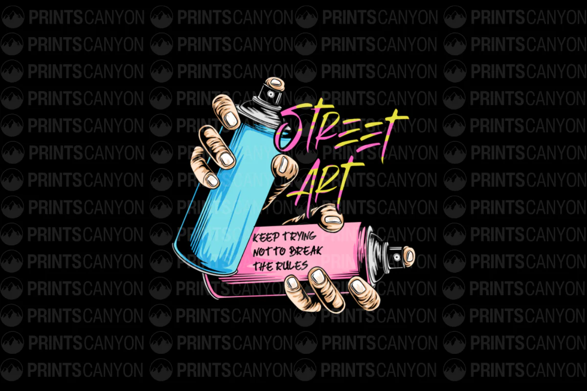 Street Art T-Shirt Design - Keep Trying Not to Break the Rules Graphic Print