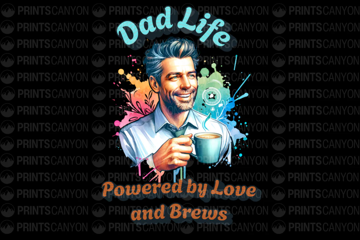Dad Life Powered by Love and Brews T-Shirt Design